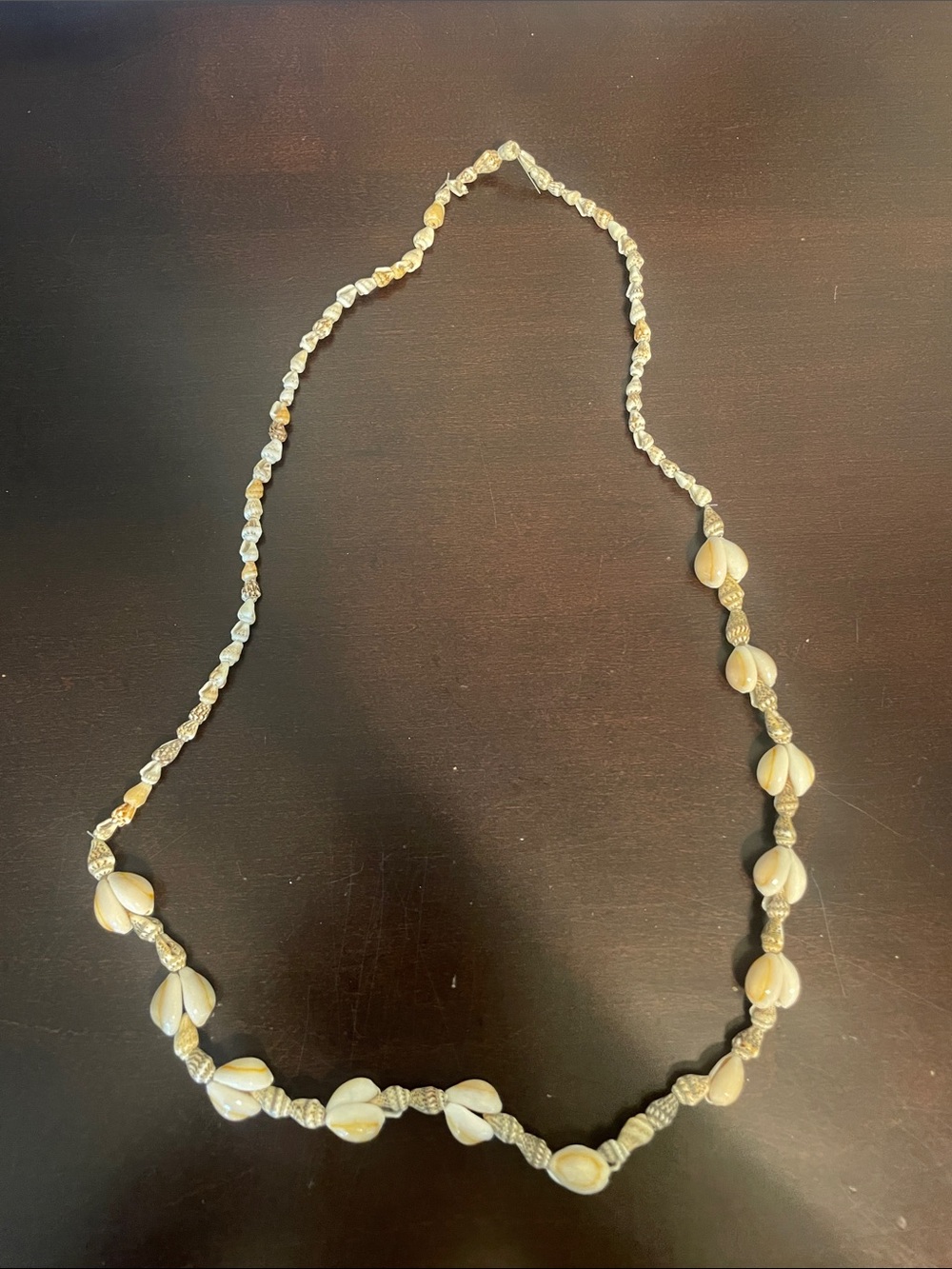 Natural Shell Bead Necklace - Cream Beach Style